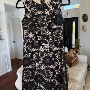 Elegant Black Floral Lace Mini Dress